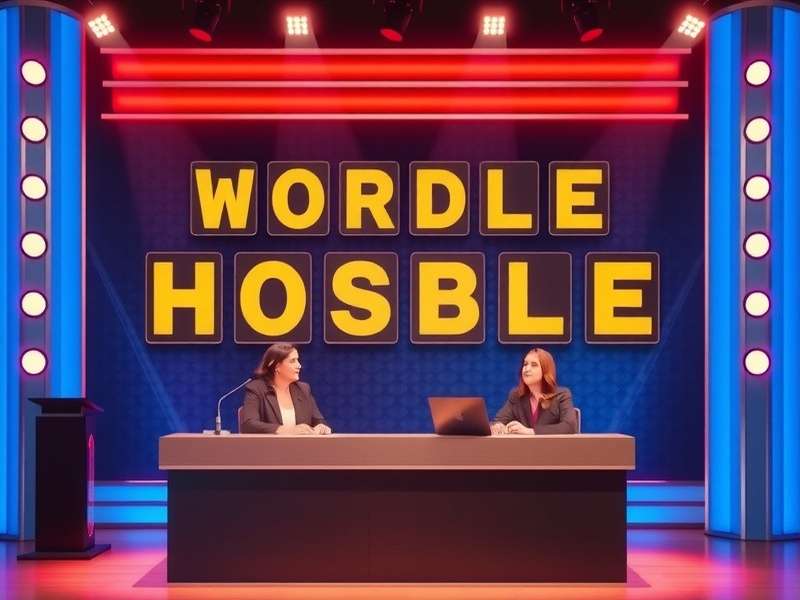 A group of friends playing a word game on a tablet, laughing and having fun