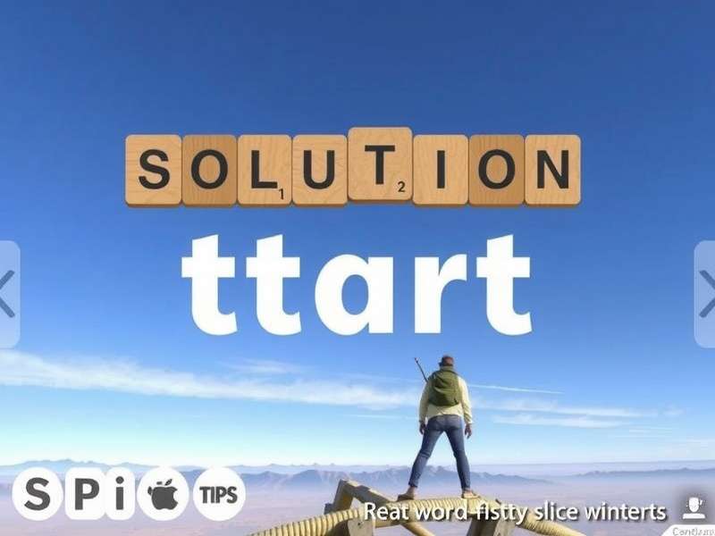 Wordle game board showing today's solution with green and yellow tiles