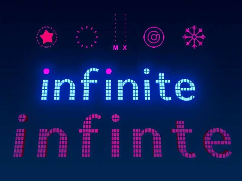 Infinite Wordle gameplay interface showing multiple word guesses