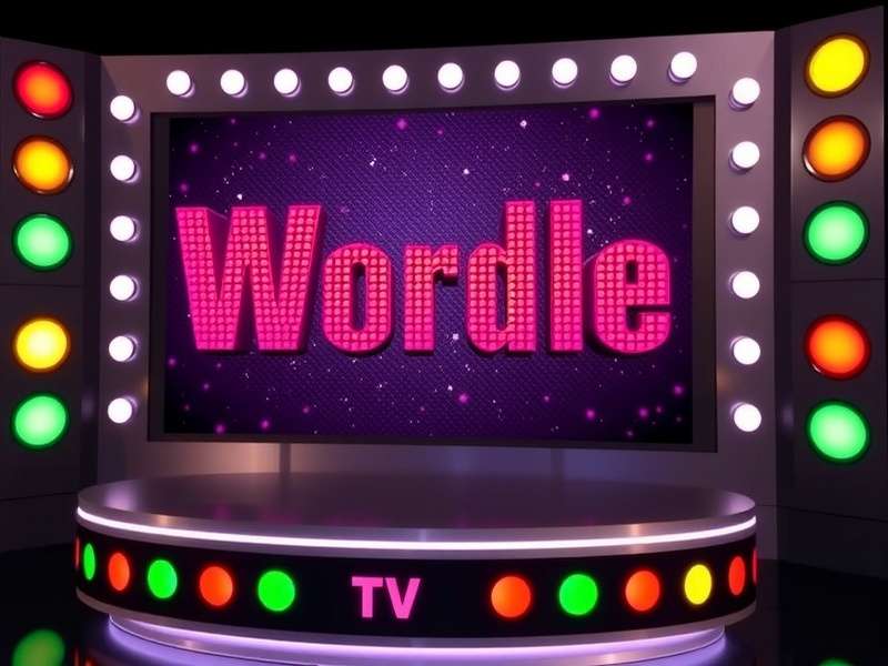 TV Wordle Game Show set with host and contestants
