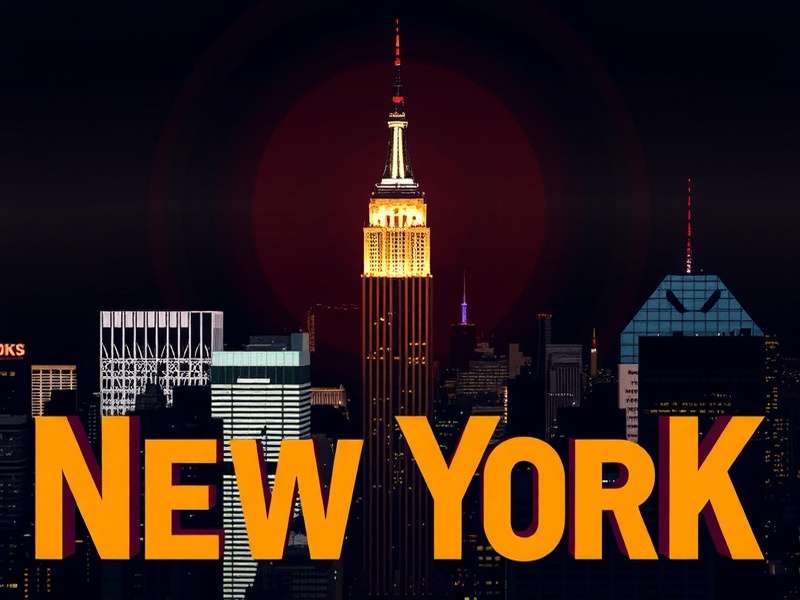 Wordle game on a smartphone in front of New York City skyline