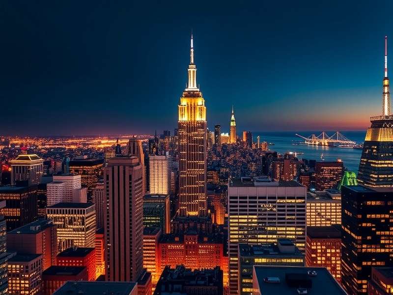 New York City skyline with Wordle puzzle overlay