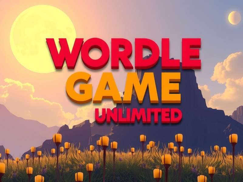 Wordle Game Unlimited interface showing colorful letter tiles