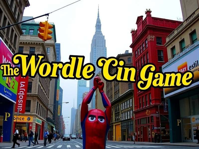 Person playing Wordle on a smartphone in New York City