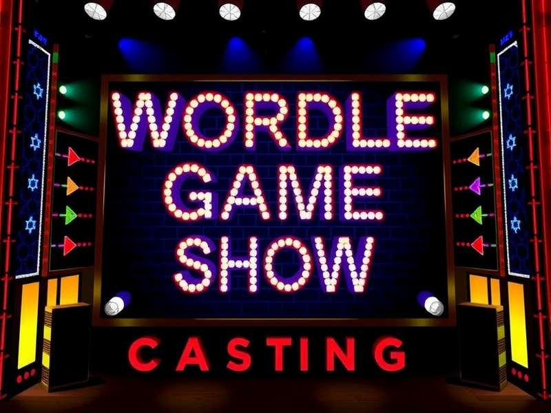 Wordle Game Show Casting – contestant audition stage with bright green and gold lights