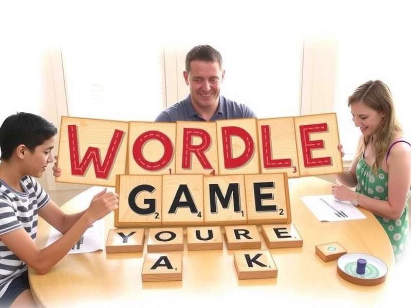 Wordle Game UI design concept showing the 5x6 grid and QWERTY keyboard layout.
